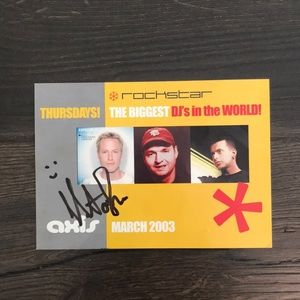 Autographed DJ Christopher Lawrence club flyer